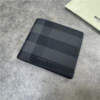 Men's Burberry Checkered Charcoal Bi-Fold Wallet
