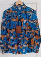Burberry Shirt All Over Graffiti Nova Check Men's Size L Never Been Worn - L Regular