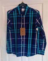 Burberry Mens Blue Nova Check Shirt Size L Never Been Worn - L Regular