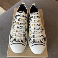 Burberry Black Floral Print Canvas Kingly Low Top Sneakers Size 43