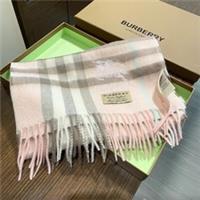 Burberry 100% Cashmere Check Scarf Pink/Beige