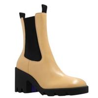 Burberry Stride Platform Custard Beige Chelsea Boots