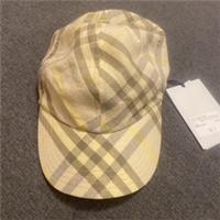 BURBERRY check linen baseball cap Size Medium