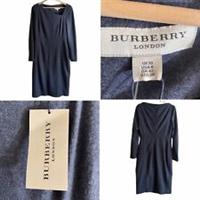 £BURBERRY Darcey Dress RRP £695 Size 10 S Grey Melange Wool Womens New W Tags - 10 Regular