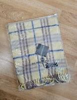 Burberry 100% Lambswool Scarf Yellow Check Women's 120cm x 23cm Wool - NEW