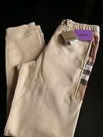 Burberry Camel Check Panel Cotton Joggers - Small -BNWT