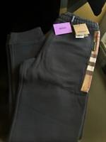 Burberry Black Check Panel Cotton Joggers - Large -BNWT