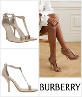 Burberry Womens Shoes Sandals Size UK 6 Stephanie T-Strap Heel 10 cm - Soft Fawn