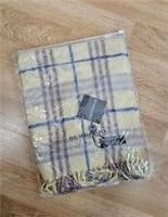 Burberry Lambswool Scarf Yellow Check Women's 120cm x 23cm Wool - NEW