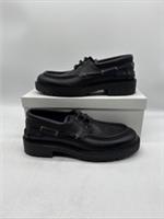Mens Burberry Leather Raft Boat Shoes Black Leather UK 9 EU 43 BNWB
