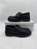 Mens Burberry Leather Raft Boat Shoes Black Leather UK 8 EU 42 BNWB