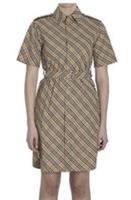 Burberry All Over Check pattern Stretch Cotton Shirt Dress.Beige Uk 6.&pound;890+ - 6 Plus