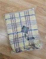 Burberry Lambswool Scarf Yellow Check Women's 120cm x 23cm Wool - NEW