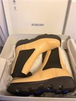 Burberry Men's Leather Chelsea Boot on Rubber Sole - Custard Yellow - Size UK 10