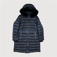 BURBERRY WOMENS LONG NYLON DOWN JACKET NAVY [XL]