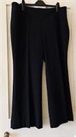 New Burberry Black Twill Mid Rise 3/4 Lined Wide Leg Tailored Trousers UK18 L28" - 18 Plus