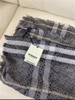 Burberry Charcoal Grey Monogram Giant Check Scarf BNWT