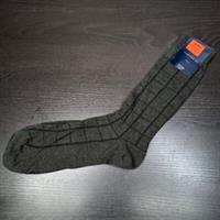 Burberry London Mens Size Large UK 10.5-12 EU 43-46 Khaki Grid Socks Vintage 90s - L Regular