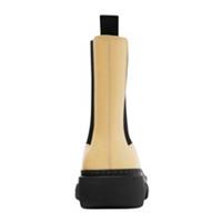 Burberry Creeper Custard Beige Leather Chelsea Boots