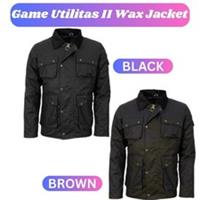 Men's Game Utilitas II Quilted Wax Jacket Classic Outdoor Gear with Pockets - S-2XL Regular