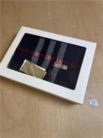 NEW 🧣 Burberry Navy Check Cashmere Scarf