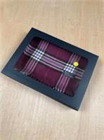🧣 Vintage Burberrys Plum Check Lambswool Scarf