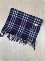 🧣 Vintage Burberry London Purple Check Lambswool Scarf