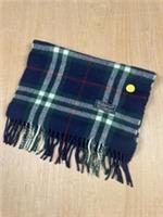 🧣 Vintage Burberrys Green & Navy Check Lambswool Scarf
