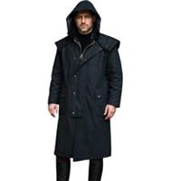 Mens Waterproof Wax Coat Long Stockman Country Riding Jacket Outdoor Style - S-XXL Regular