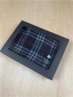 Burberry London 100% Cashmere Scarf Navy Tartan Check Made in England 🧣