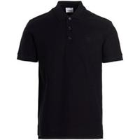 Charcoal Blue Burberry Circular Logo Polo Shirt