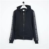 Burberry Black Siren Taped Sleeved Full Zip Hoodie RRP &pound;620