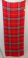 Burberry London Scarf 100% Wool Shawl Red Black Check 68cm x 180cm BNWT