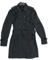 Burberry London Men's Double-Breasted Cotton Trench Coat Belted Black New - IT 50 Regular