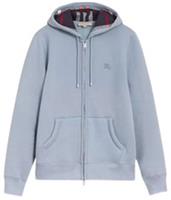 Burberry Clarendon Zip Up Check Hoodie Light Blue 4056955 Size XS