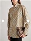 Worn Once.BURBERRY check Pattern Shirt/blouse.uk 6 (fits 6/8).£690.Beige/cream. - 6 Plus