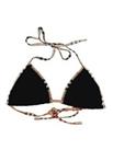 NEW Burberry Black Check Detail Triangle Bikini Top (S) - S Regular
