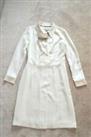 Burberry White Cream Long Sleeve Smart Crepon Lacey Dress Women UK6 US4 New BNWT - 6 Regular