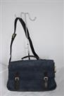 Burberry Prorsum Navy Blue Suede Leather Strap Holdall Weekend Duffle Bag Men