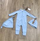 BURBERRY Blue baby grow Hat And Bib age 6 Months RRP £230 BNWT