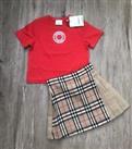 Burberry girls vintage check panel skirt & Logo cotton jersey T-shirt age 12year