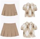 Burberry Archive Beige Cotton EKD Skirt & Cotton Argyle Blouse age 6 RRP £470