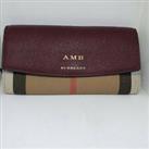 Burberry Horseferry Check and Leather Continental Wallet Mahogany Red