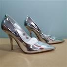Burberry Women's Silver Leather High Heels - Size 37 EU (4 UK) RRP £570