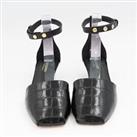Burberry Womens Sandals Clack Leather Crocodile-Effect Square Toe UK 6.5 EU 39.5