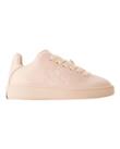 Burberry Women's Box Sneakers - Leather - Textured Calfskin - Top Laces In Beige