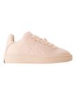 Burberry Women's Textured Leather Sneakers With Top Laces In Beige