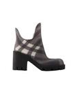 Burberry Women's Smooth Calfskin Slip-On Ankle Boots With Rubber Sole In Black