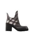 Burberry Women's Smooth Calfskin Slip-On Ankle Boots With Rubber Sole In Black