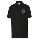 Burberry Men's Cotton Polo Shirt with Chest Patch and Three-Button Collar in Bla - XS Regular